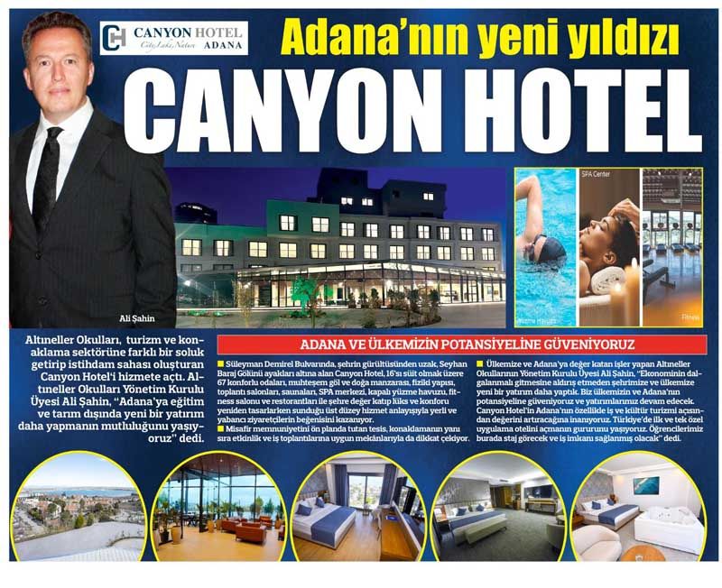 Adana’nın yeni yıldızı; CANYON HOTEL