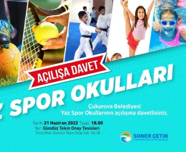 Çukurova Belediyesi Yaz Spor okulları Salı günü törenle açılıyor
