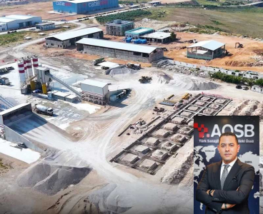 AOSB Beton Santrali'nde Agrega Stok Sahası Kuruluyor